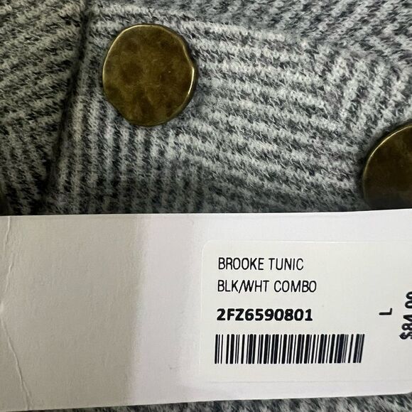 Soft Surroundings Brooke tunic sweater black white herringbone large office - Picture 11 of 11